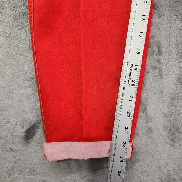 Style&Co Jeans Womens 14 Red Mid Rise Skinny Cuffed Crop Jegging Stretch Casual - Picture 10 of 12
